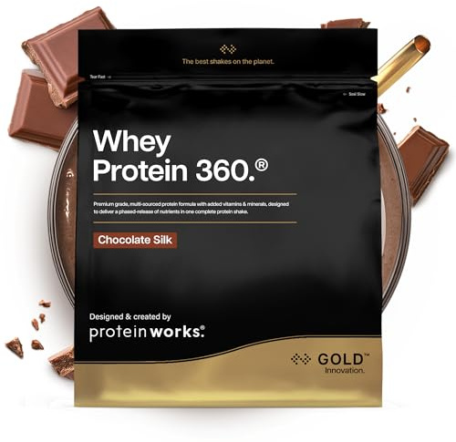 Protein Works | Whey Protein 360 - Gold Innovation, Whey Protein Powder, Premium Tri-Protein Blend, Digestive Enzymes, 12 Vitamins & Minerals, Chocolate Silk, 20 Servings, 600g