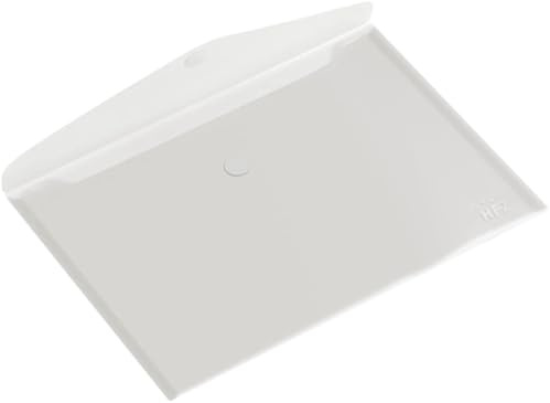 Europel Lot de 10 Enveloppe Porte-document, Taille A4, Pochette Porte document avec fermeture auto-agrippante, Blanc transparent, Pour la maison, bureaux, école, Support de document, Format paysage