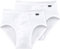 Schiesser Herren 2 Pack Sportslip Mit Eingriff - Essential Feinripp Slip, Weiss_205159, M EU