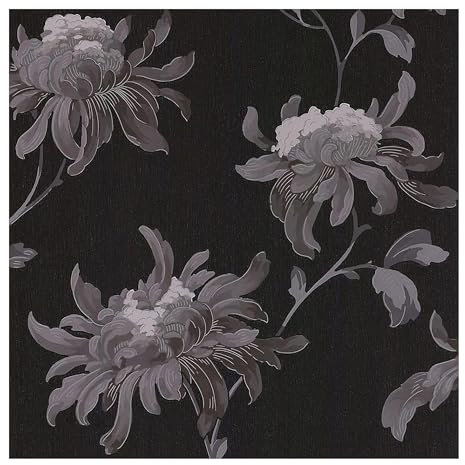 Designer JMD Premier Fabulous Metallic Glitter Black and Grey Textured Plain Wallpaper (was £29.99)