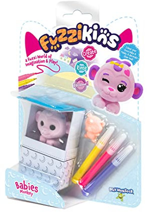 Fuzzikins FF101 Fuzzi Babies Monkey Animal Figures, Multi