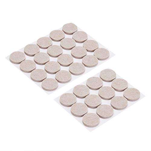 Amazon Basics Round Self Adhesive Felt Furniture Pads, Floor Protectors, Anti Scratch, 1 inch, 32 Count, Beige