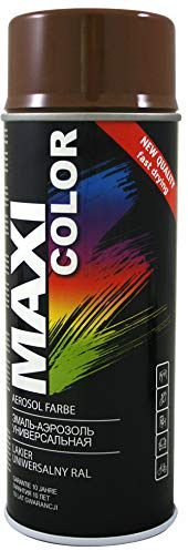 Maxi Color NEW QUALITY Sprühlack Lackspray Glanz 400ml Universelle spray Nitro-zellulose Farbe Sprühlack schnell trocknender Sprühfarbe (Ral 8016 mahagonibraun glänzend)
