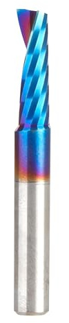 Amana Tool 57363-K CNC Spektra Coated SC Spirale O Scanalatura Singola Finitura Superficie Migliorata Taglio Plastica 1/4 D x 3/4 CH x 1/4 SHK x 2 Pollice Lungo Up-Cut Bit con Finitura a Specchio