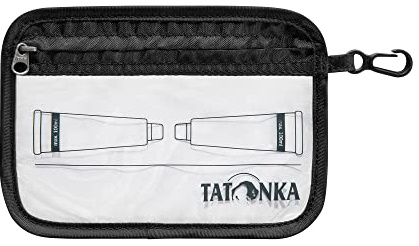Tatonka Kulturbeutel Zip Flight Bag A6 - Kleiner, transparenter Beutel zur Mitnahme von Flüssigkeiten im Flugzeug-Handgepäck - 16 x 12 cm (Black)