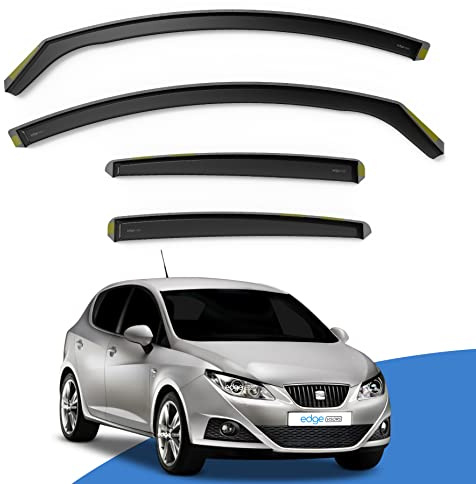 EdgeVisors Wind Deflectors for SEAT Ibiza MK4 6J 5 Door Hatchback 4pc | 4pc Set, In-Channel Rain Guards & Accessories