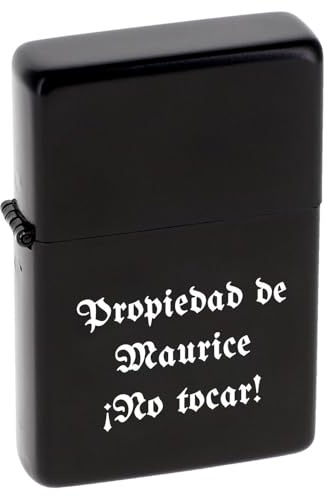 Encendedor Negro Tipo tormenta Personalizado con Grabado – Grabado de Texto en mechero Recargable a Gasolina – Accesorio práctico y Original como Regalo para Hombre