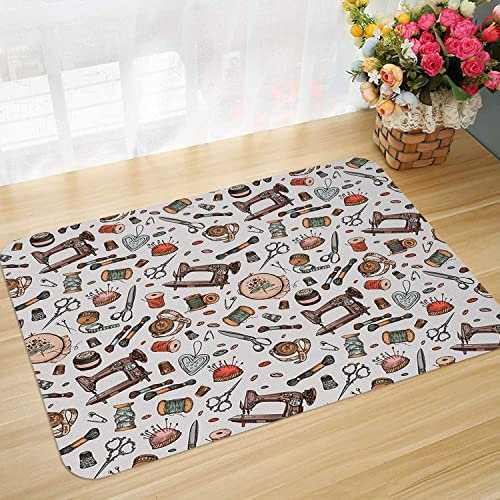 ESVET Badematte,Super Absorbierend Badematte 60x100 cm, Steampunk Industrial Antique Machine Tools Traditionelles westliches Steampunk-Thema,für Badteppich Badewanne,Duschteppich,Fußmatte Bad,Küche