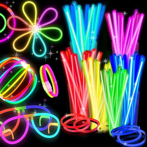 Glow Sticks Großhandel - 100 Stück lang anhaltende 8 Premium Glow Armbänder - Mehrere Farben (Röhre mit 100 Stück) (100er Pack)