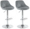 LEADZM Barhocker 2er Set, PU Barstuhl höhenverstellbar, 360° Drehstuhl, Küchenstuhl, Rückenlehne (Grau)