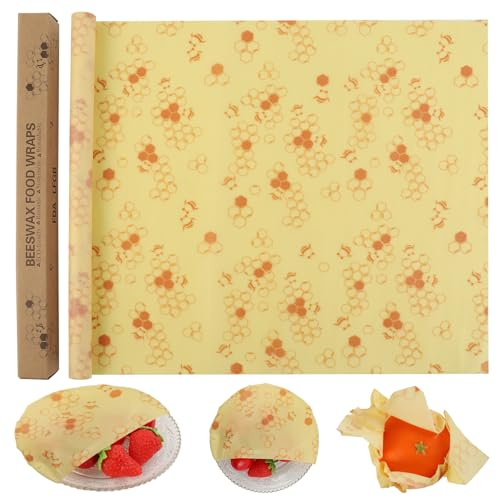GmeDhc 1 roll of wax wax 13 x 100 cm, reusable wax cover, for sandwiches, fruits, vegetables, bread, cheese