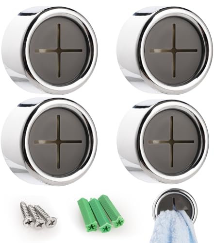 GeeRic 4pz Porta Asciugamani Autoadesivo, Mini Porta Strofinacci Appendi Asciugamano Lenzuolo da Bagno Ganci Adesivi Rotondi per Cucina, Bagno, Giardino Senza Foratura