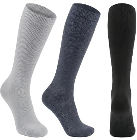 CAMBIVO Calze Compressione Graduata Donna Uomo 3 Paia, Gambaletti Compressione 8-15 mmHg, Calze Elastiche a Compressione, Calzini Contenitive Lunghe per Vene Varicose, Sport, Corsa, Aereo, Ciclismo