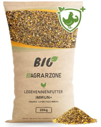 Agrarzone BIO Mangime per Galline Ovaiole Immun+ 20 kg - Protezione Naturale Acari & Parassiti - Sistema Immunitario Forte - Premium Austria Senza OGM