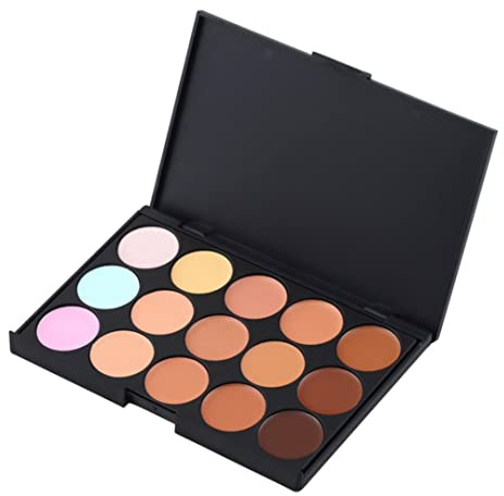 Paleta correctora profesional de 15 colores, conjunto cosmético de contorno de camuflaje, kit de contorno de crema facial para ojos, resaltador de, paleta de maquillaje para cobertura natu