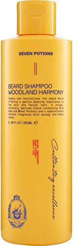 Seven Potions Bart-Shampoo für Männer - Sanfte, reinigende Bartreinigung für einen sauberen Bart ohne Juckreiz- natürlich, vegan, ohne Tierversuche - Woodland Harmony (250 ml)