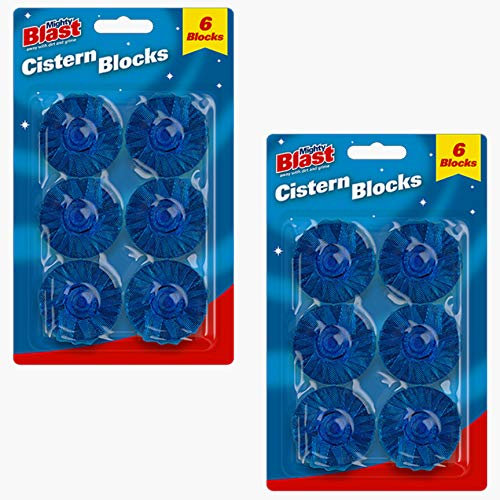 Toilet Cistern Cleaner Block Tablets Blu Dirt Stain Germ Bacteria Killer (Pack of 12)