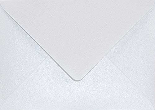 Netuno 100 Briefumschläge Perlmutt-Weiß DIN B6 125x 175 mm Aster Metallic White Umschläge Perlweiß Perlglanz metallisch-glänzende Kuverts für Hochzeit Taufe Konfirmation Ostern Weihnachten
