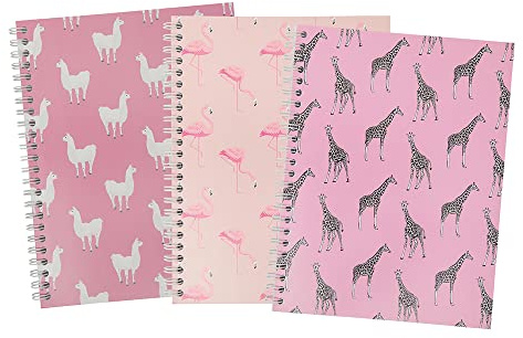 Summit A5 Notebook, Wirebound, Ruled, 160 pages, Animal Print (Pack of 3)