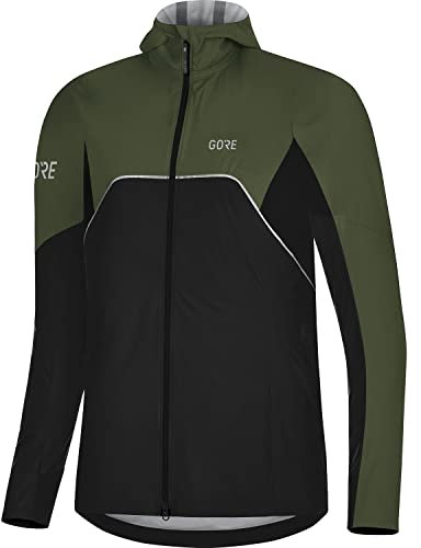 GORE WEAR Damen R7 D Partial Gtx I Kapuzjacke Jacket, Black/Utility Green, 38 EU