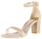 Ankis Damen Sandalen, Gold Heels für Damen, Offener Zeh Knöchelriemen Chunky Heel Pump Sandalen, Party Hochzeit Riemchenschnalle Sandalen (40 EU)