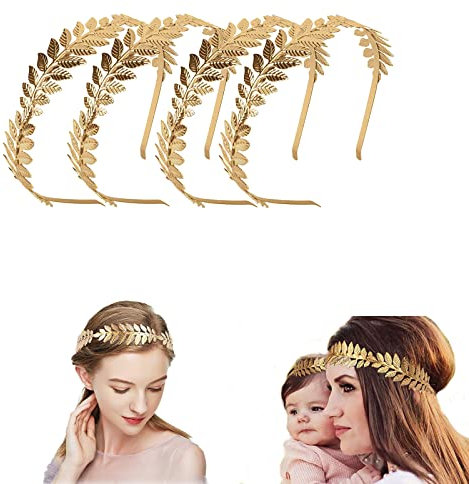 Leapbeast 4 Pièces Couronnes De Feuilles D'or, Couronne De Laurier, Serre Tete Couronne De Laurier Bridal, Mère, Fille, Petite Amie, Pour Mariage & Fête Dansante & Mode Show & Soirée Déguisée