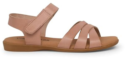 Pisamonas Sandalia Niña Piel Tiras Cruzadas Cierre Cinta Adhesiva Talla 34 Color Nude