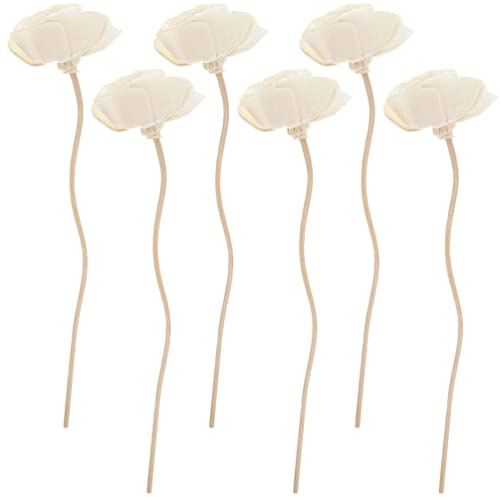 DOITOOL Bastoncini Diffusore di Olio Essenziale in Rattan con Fiori Secchi 6 Pezzi Accessori per Diffusori Profumo Ambienti per Casa Cucina Camera Soggiorno