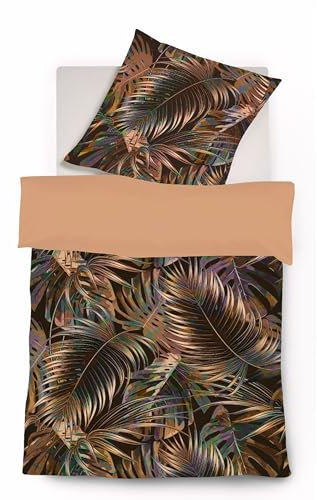 fleuresse Mako-Satin Bettwäsche Bed Art S Stevenage braun 1 Bettbezug 135 x 200 cm + 1 Kissenbezug 80 x 80 cm