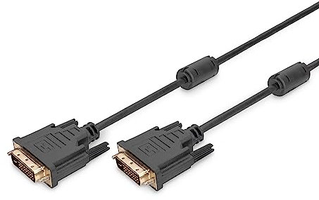 DIGITUS DVI Anschlusskabel, DVI(24+1), 2x Ferrit St/St, 3.0m, DVI-D Dual Link, schwarz
