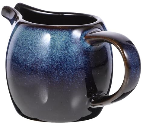 Zerodeko Ceramic Milk Jug, Gravy Boat with Handle, Mini Milk Pots, Anti-Drip Spout for Kitchen Coffee Milk Sauce Condiments