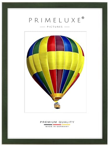 PrimeLuxe Cornice portafoto in legno 33 x 48 cm (Dimensione dell'immagine) in Verde spazzolato | Colore e dimensione selezionabili | per poster | Puzzle | collage di foto