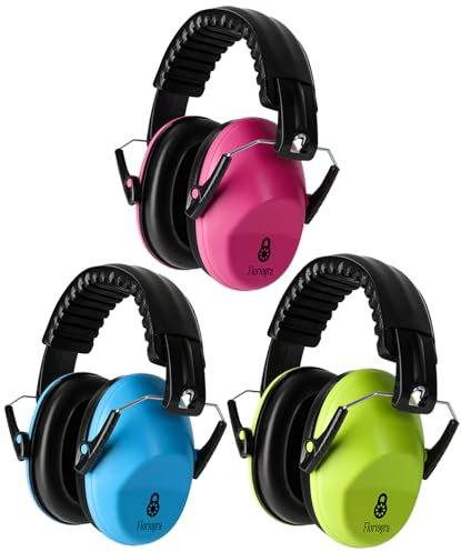 Floriogra 3 Paquets Casque Anti Bruit Enfant, Protections Auditives Pour Enfants Confortable, avec Une Atténuation de SNR 28dB, Garcon et Fille Âge 3-16 Years,Casque Anti-Bruit pour Milieu Bruyant