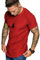COOFANDY Men's T-Shirt Crew Neck Raglan T Shirt Short Sleeve Plain Sport Shirt Basic Tee Fitness Muscle Tops Red M
