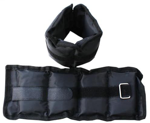 Lisaro Manchettes lestées – Poids 0,5 kg à 3 kg pour poignets et chevilles | Parfait pour le fitness, la rééducation et la musculation (2 kg)