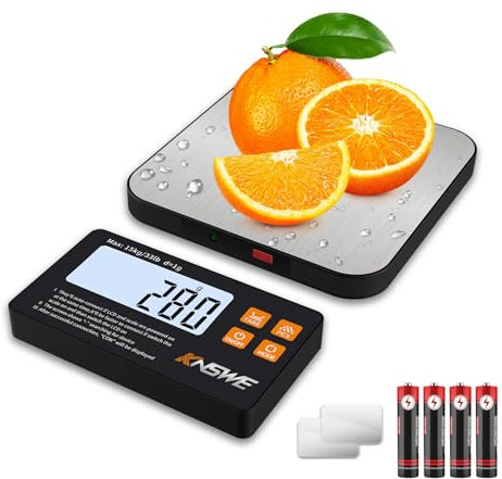 Bilancia da Cucina Divisa,15kg/1gBilancia professionale per alimenti,Collegata con display LCD separato,Bilancia Alimenti con 7 unità Funzione tara,Adatto a Casa cibo,pasticceria