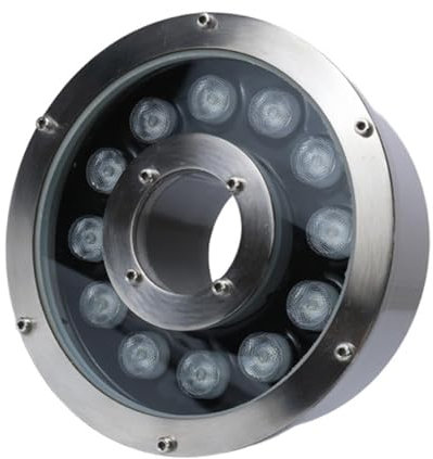 Luces LED subacuáticas para estanques - Luz de fuente de anillo de 12 V AC, foco LED impermeable IP68, iluminación de paisaje, adecuada para fuentes, cascadas, estanques y césped(White,12W-AC12V)