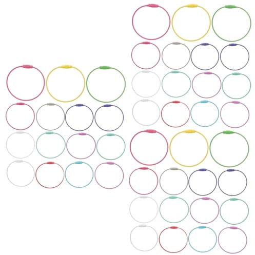 Beavorty 3 Set Portachiavi Con Fune Anello Di Filo Portachiavi in ​​filo Metallico Keychain Del Supporto Chiave Bagaglio Inossidabile Cerchio Metallo 15 Pezzi*3