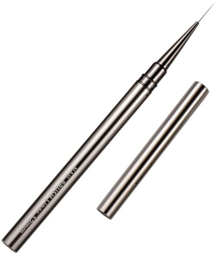 EXAOMBLE Herramienta para Pintar Uñas Pincel Delineador Ultra Fino 12 Mm Metal para Manicura y Diseño Nail Art Fácil de Usar en Uso Profesional y Doméstico