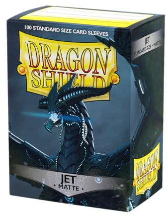 Arcane Tinmen ART11024 Sleeves: Dragon Shield Matte Jet (100) Standard Size 100pk-Jet, Black