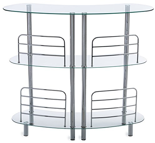 Mango Steam Contemporary Modern Home Liquor Bar (Euro, Clear)