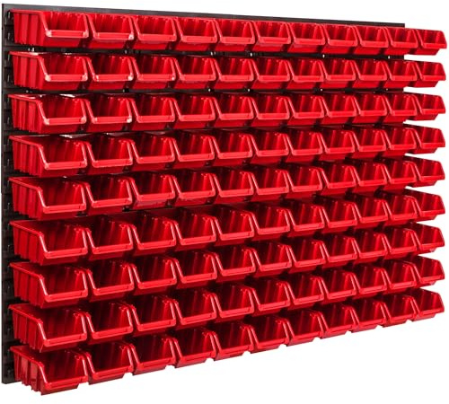 Scaffale da parete, 1152 x 780 mm, 99 pezzi. Scatole impilabili, scaffali per magazzini, ripiani a parete extra forti, mensole espandibili, scaffali da officina, scaffali da officina