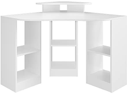 Vicco Eckschreibtisch Artur, Winkelschreibtisch, Weiß, 94 x 94 cm