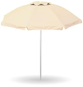 Gardenia Ombrellone da Mare Spiaggia Giardino Diametro 200 con Palo 32mm Struttura Fibra di Vetro e Rivestimento Poliestere Anti UV Reflex Colore Ecru, 1104.0004