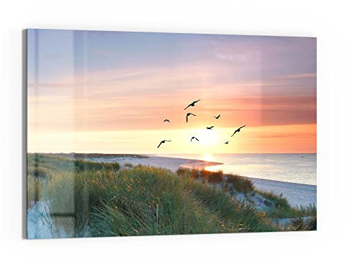 DEQORI Glas-Magnettafel | 90x60 cm groß | Motiv Küstenpanorama | Memo-Board aus Glas | Magnetboard inkl. Magnete, Stift & Tuch für Küche & Büro | Tafel magnetisch & beschreibbar