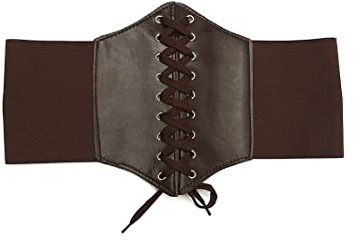 CUHZA Cinturón de Piel Sintética Corsé Mujer Elástico Vintage Ancho Retro Banda Elástica Con Cordones Para Vestido de Fiesta