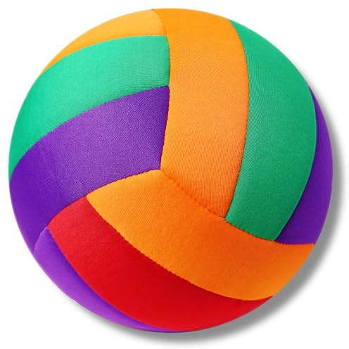 Champhox Soft Indoor Volleyballs for Girls Youth Beginners Trainer Fabric Light First Learning Volleyballs Safe Quiet Practicing Inside the House Birthday Easter Gifts (Colorful, Size 5)