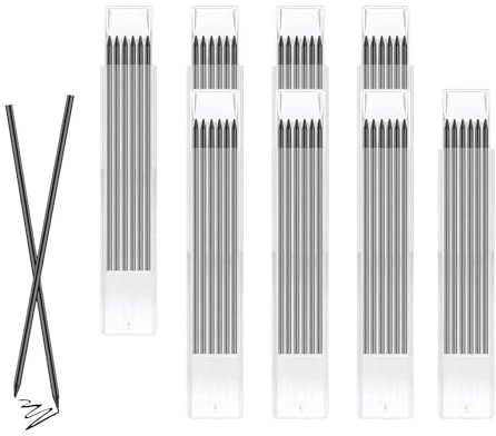 DuDuZui 48 Recambios de Lápiz, 2.8mm, Resistentes al Agua, Repuesto para Lápices de Carpintero, Marcador de Agujero Profundo, para Arquitecto, Carpintería, Construcción y Construcción