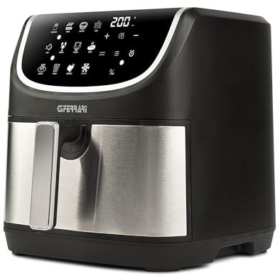 G3 Ferrari G10191 Friggitrice ad Aria Friggisano 8L Grill, 2200W, 8 Litri, 12 Programmi, Doppia Resistenza, Multifunzione, Barbecue Smokeless, Forno Essiccatore, BPA PFOA Safe, Ricettario Incluso