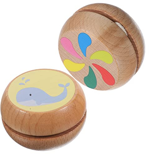 Alasum 2 Pezzi Yo-yo in Legno per Studenti Unisex, Giocattolo Educativo Design Adorabile, Esercizio la Flessibilità delle Dita, Regalo per Feste
